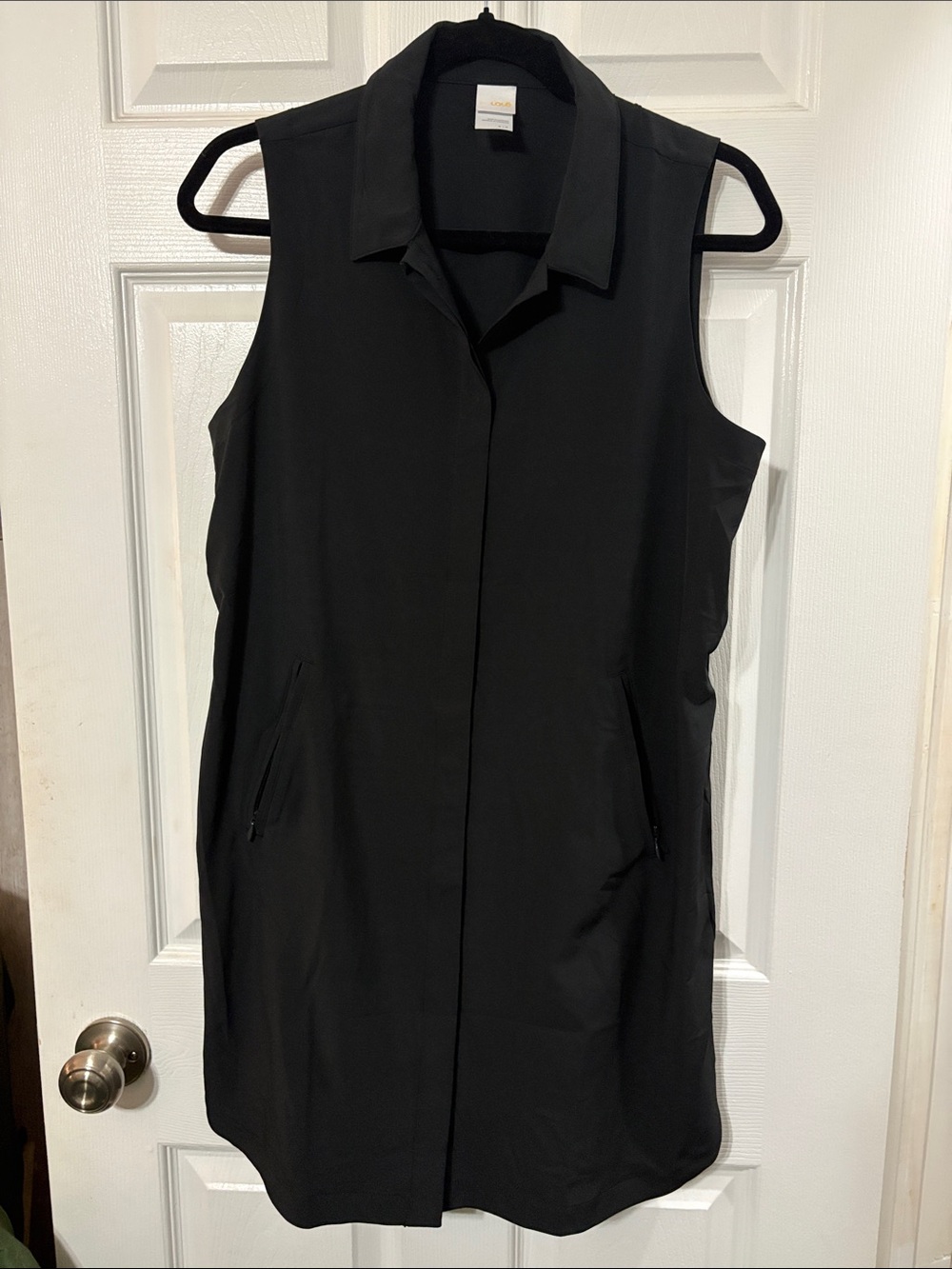 Sleeveless Black Collared sleeveless dress